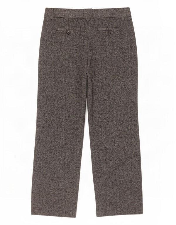 Zara Pantalon décontracté à jambe large pour femme W32 L31 Gris à chevrons
