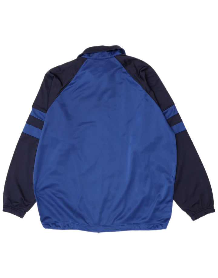Asics Veste de survêtement graphique pour hommes, grand bleu, polyester color block