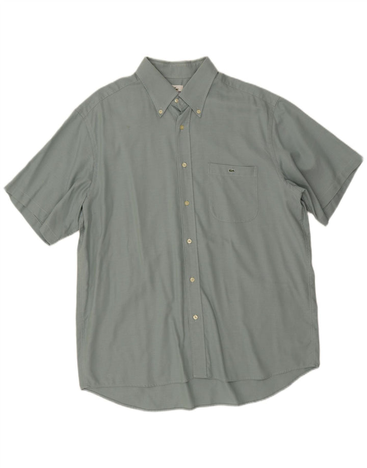 Lacoste Chemise à manches courtes pour hommes Taille 45 XL Vert