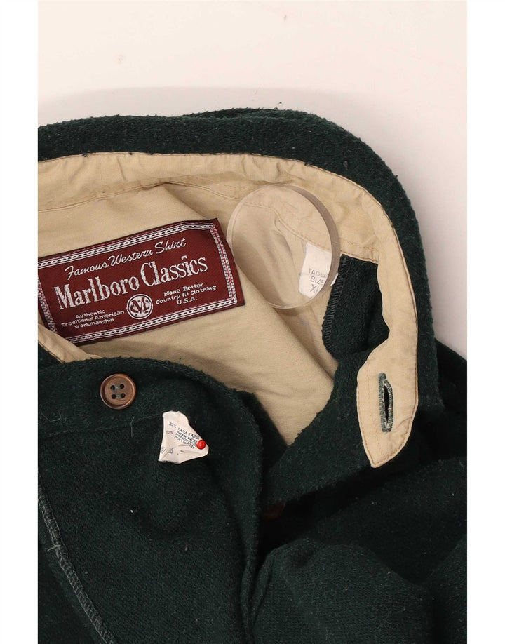 Marlboro Classics Chemise en flanelle pour homme XL Laine verte
