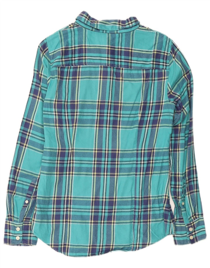 J. Crew Chemise en flanelle pour femme UK 10 Petit coton à carreaux turquoise