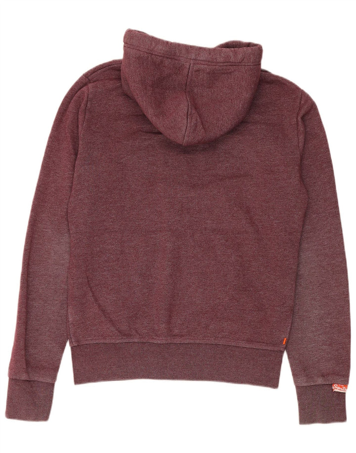 Superdry Pull à capuche zippé en coton moucheté marron moyen