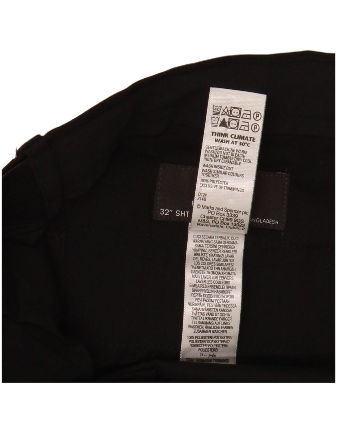 Marks & Spencer Pantalon Chino Coupe Regular Homme W32 L29 Noir Polyester