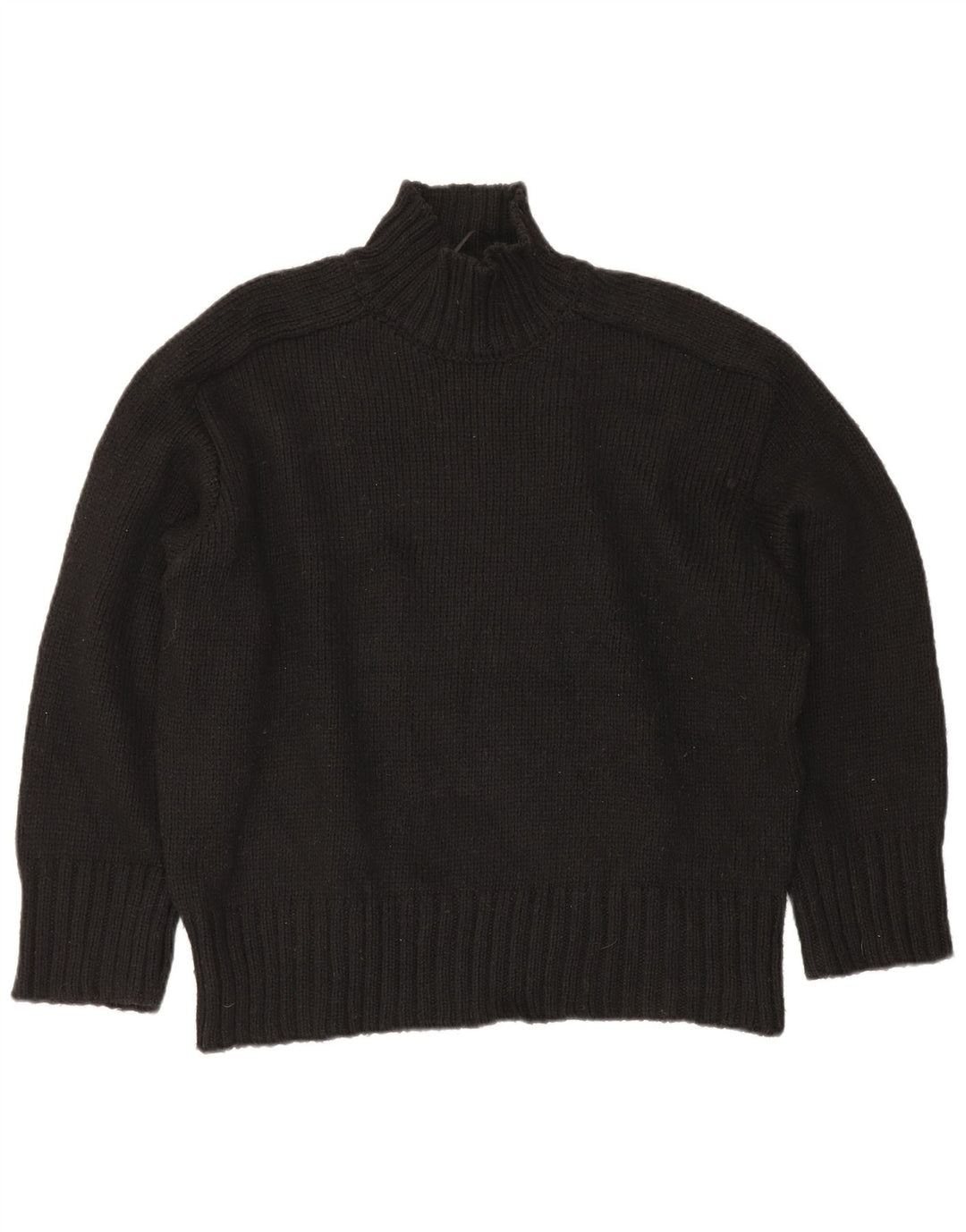 Zara Pull surdimensionné à col roulé pour femme UK 16 Large Noir