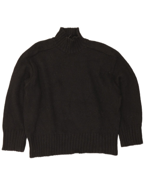Zara Pull surdimensionné à col roulé pour femme UK 16 Large Noir