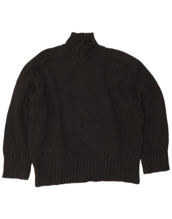 Zara Pull surdimensionné à col roulé pour femme UK 16 Large Noir