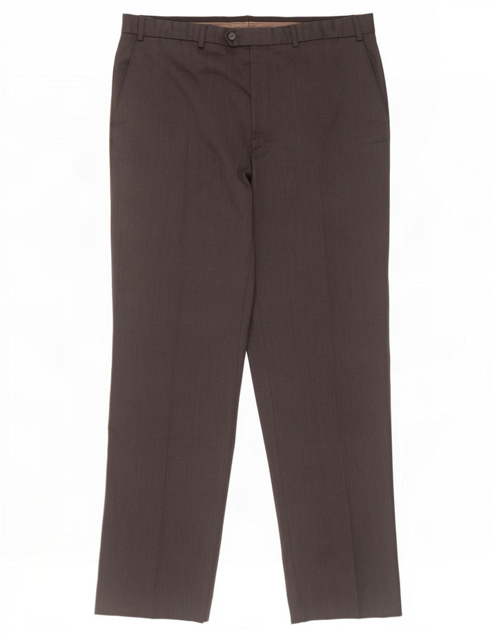 Marks & Spencer Pantalon de Costume Droit Homme W38 L33 Gris Laine