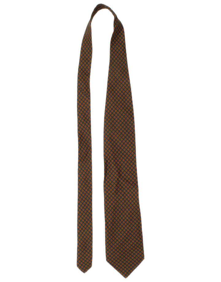 Etro Cravate Homme Taille Unique Kaki Géométrique Soie Classique