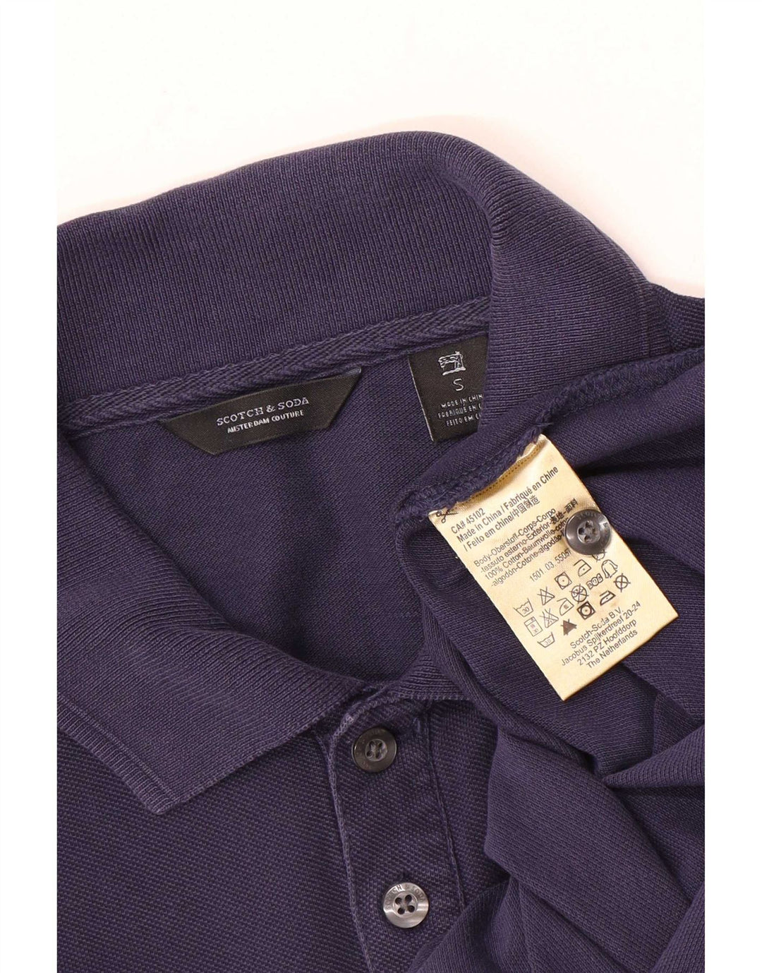 Scotch & Soda Polo Homme Petit Bleu Marine Coton