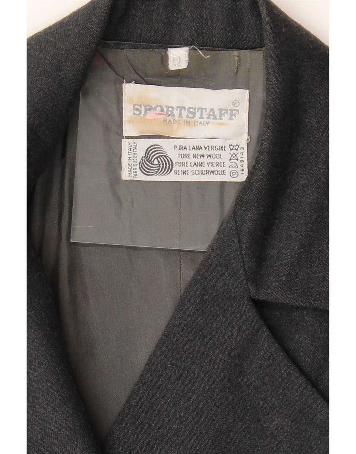 Sport Staff Veste Blazer 3 Boutons Femme IT 42 Laine Vierge Gris Moyen