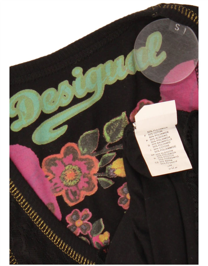 DESIGUAL Femme Chemisier Graphique Top UK 8 Small Noir Géométrique Polyamide