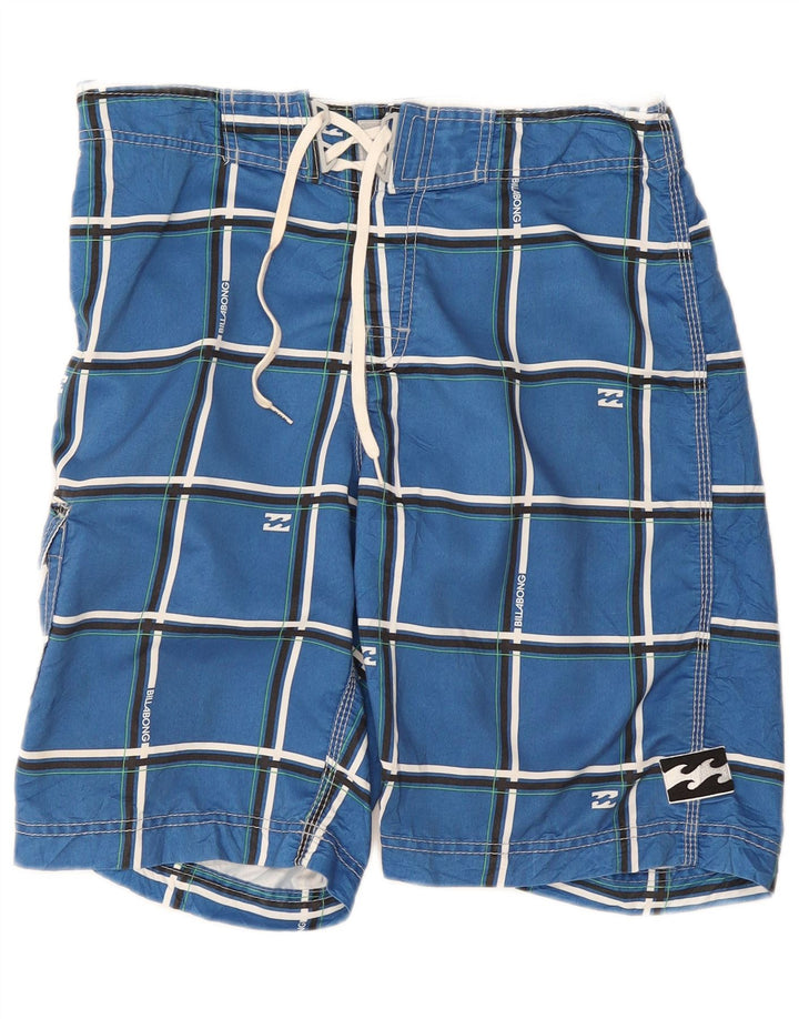 Billabong Short de bain homme bleu moyen à carreaux en polyester