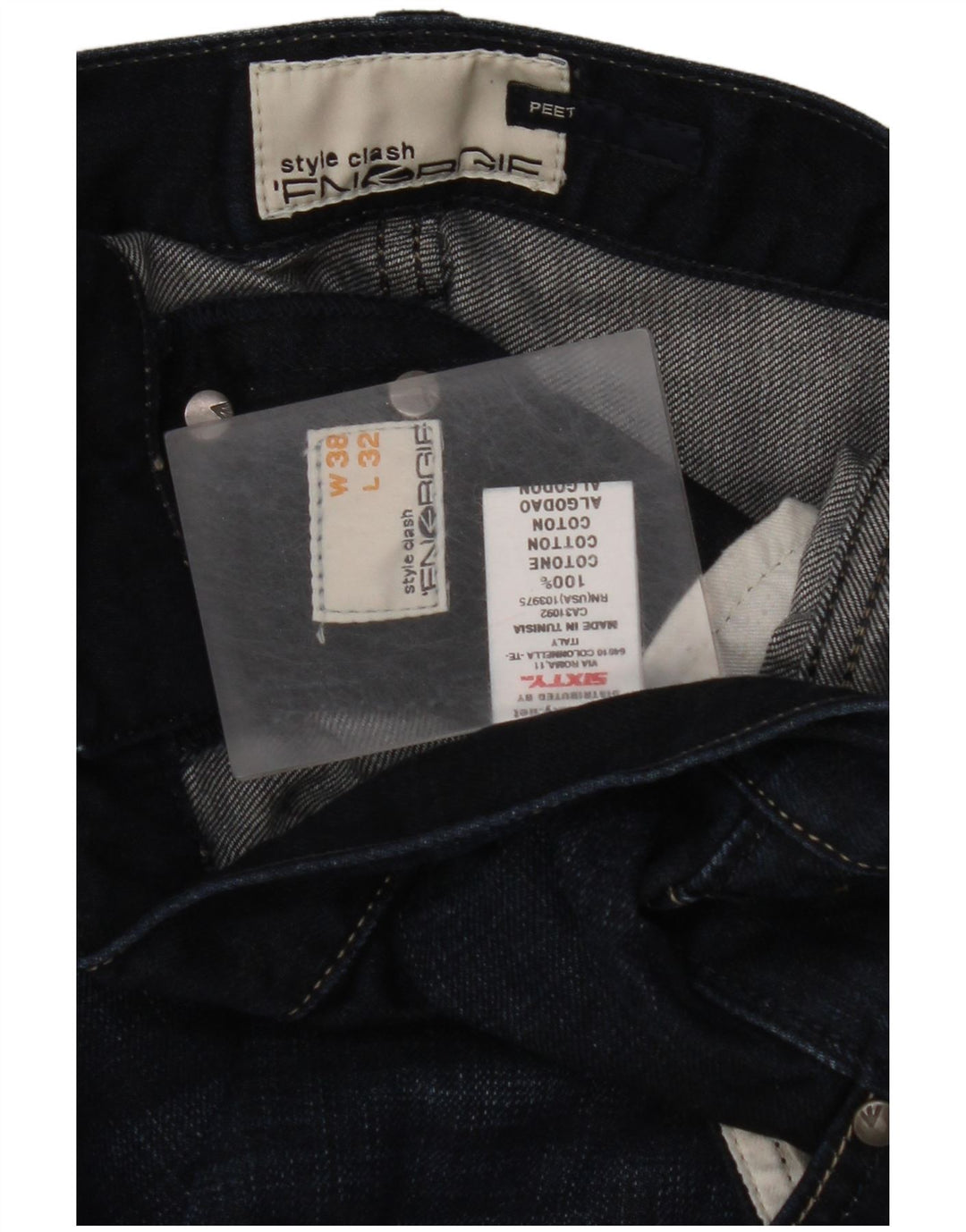 ENERGIE Jean droit homme W38 L27 bleu marine coton