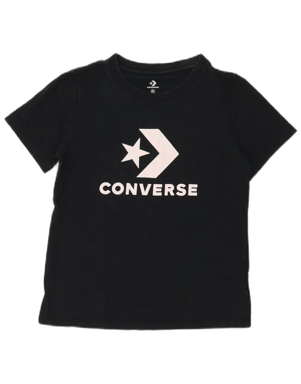 Converse T-shirt graphique pour femme UK 10 Small Noir Coton