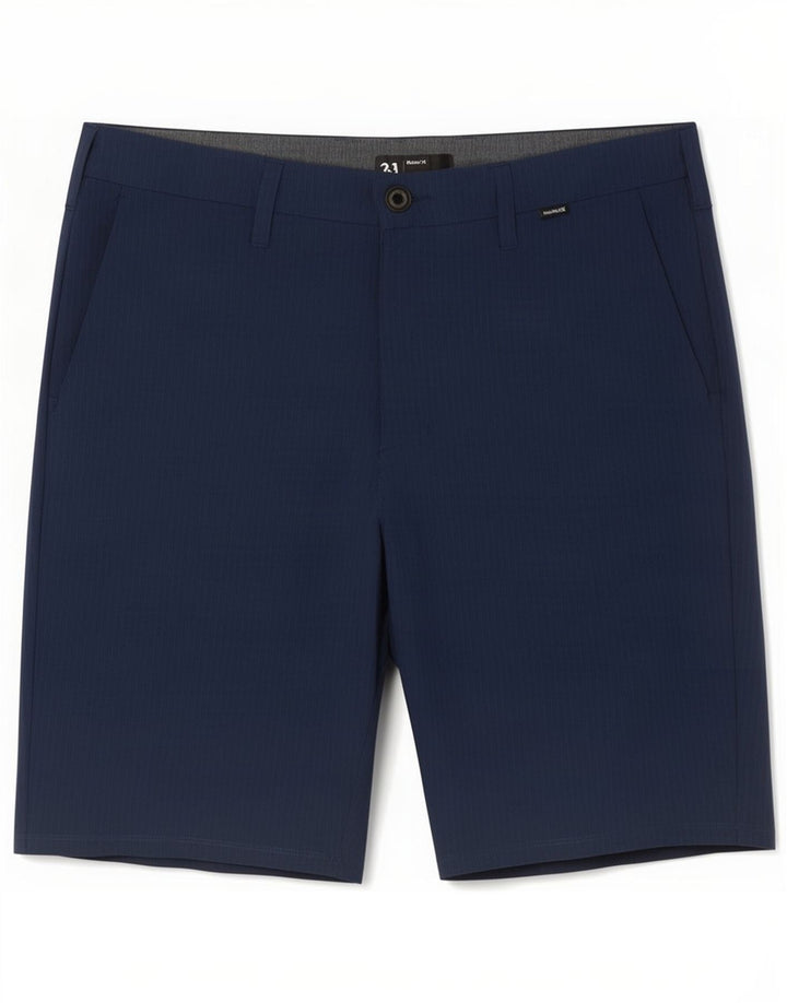 Hurley Short Chino Homme Moyen W31 Bleu Marine Rayé Polyester
