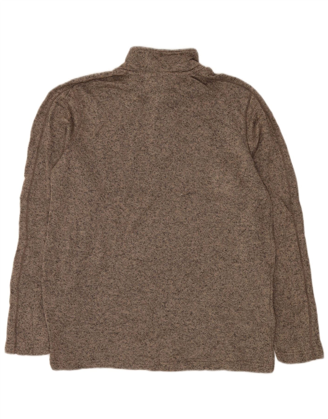 EDDIE BAUER Sweat-shirt à col zippé pour homme Grand polyester moucheté beige