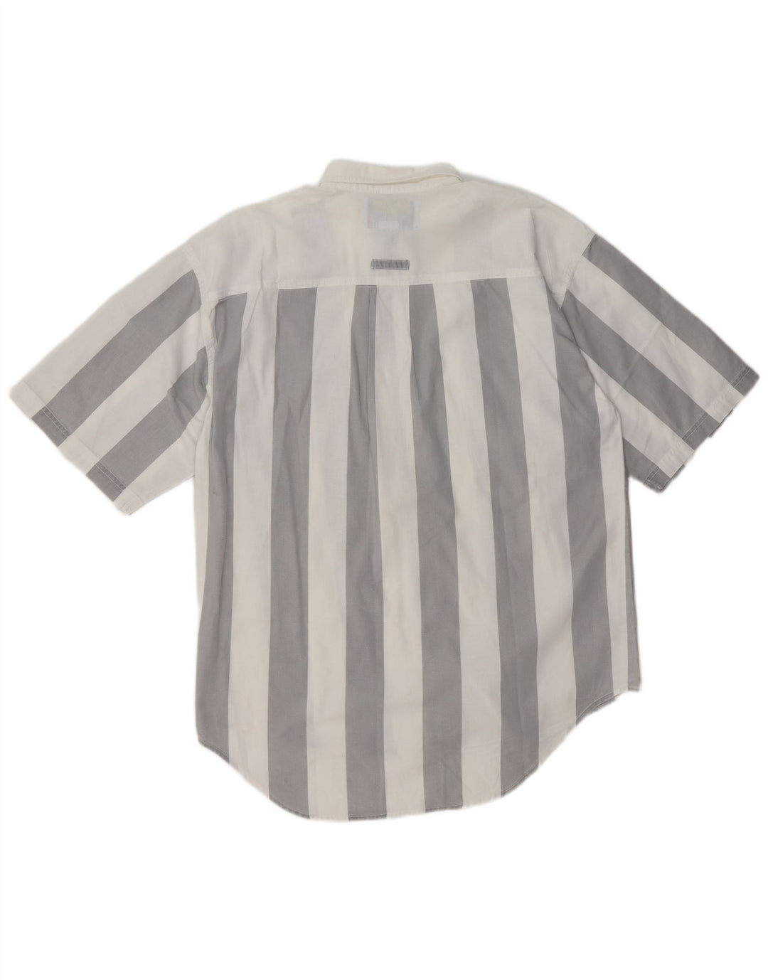 BUGLE BOY Chemise à manches courtes pour homme en coton rayé blanc moyen