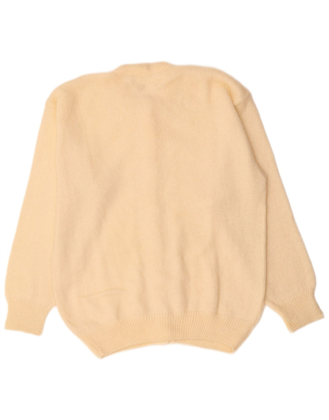 VINTAGE Pull Cardigan Femme UK 14 Moyen Off White Mohair