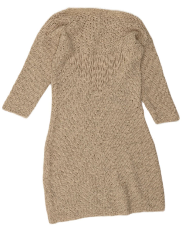 Zara Robe pull à manches longues pour femme UK 14 Large Beige