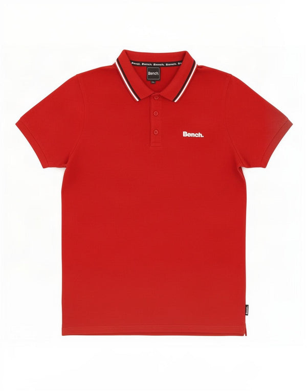 Bench Polo Homme Coton Rayé Rouge Moyen