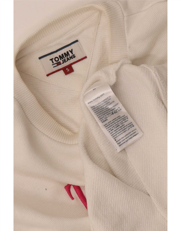 Tommy Hilfiger Sweat-shirt surdimensionné graphique pour femme UK 10 Petit Blanc