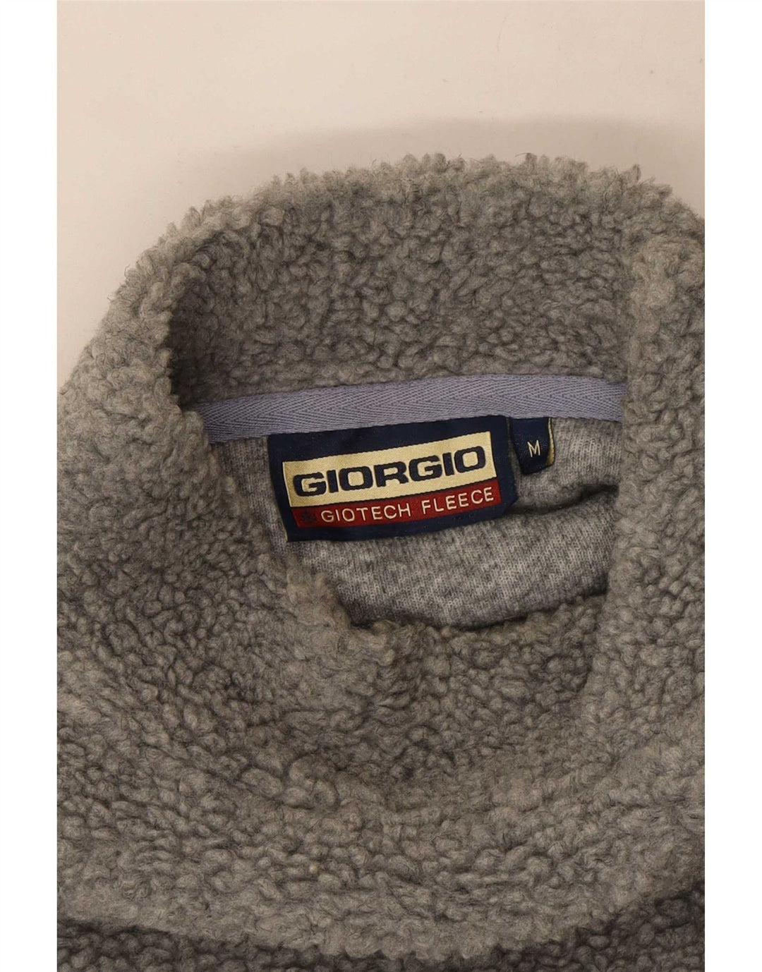 vintage Mens Fleece Jumper Moyen Gris Géométrique