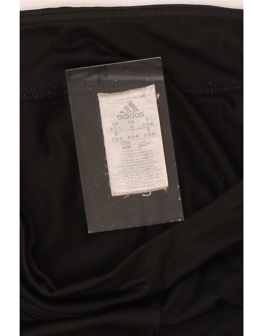 ADIDAS Womens Leggings UK 12/14 Medium Black Polyester Vintage Adidas and Second-Hand Adidas from Messina Hembry 
