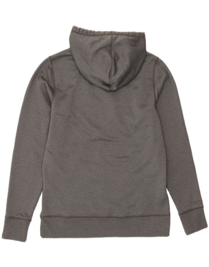 UNDER ARMOUR Womens Graphic Hoodie Jumper UK 14 Medium Grey Polyester Vintage Under Armour and Second-Hand Under Armour from Messina Hembry 