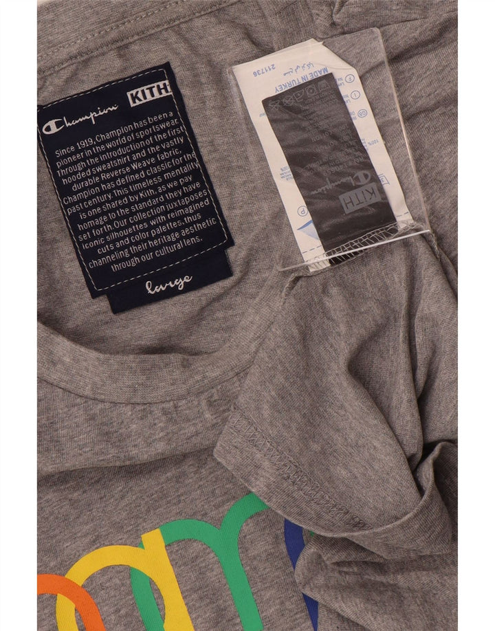 Champion T-Shirt Graphique Homme Grand Gris Coton