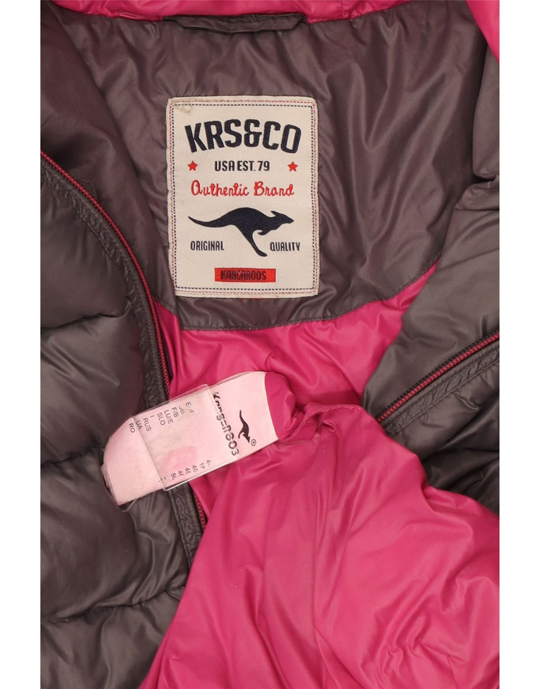 Kangaroos Veste matelassée à capuche pour femme UK 18 XL Gris Polyamide
