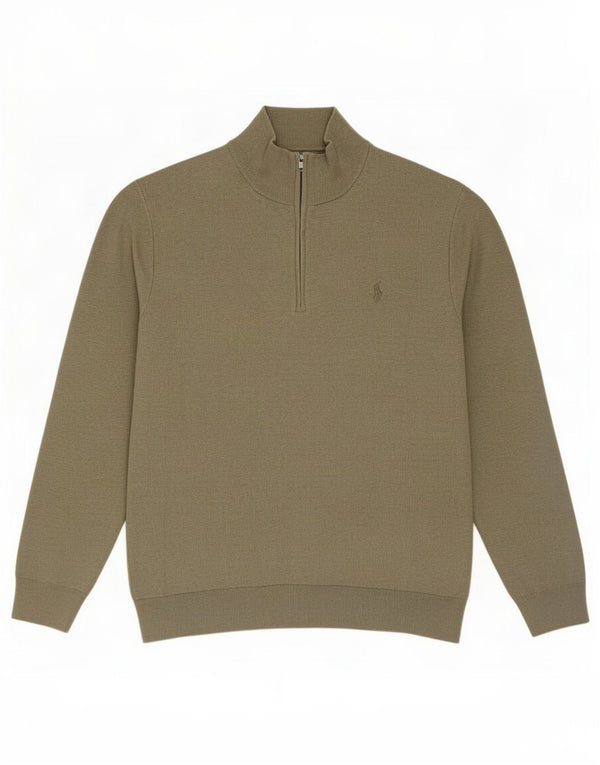 Polo Ralph Lauren Pull à col zippé pour homme XL Coton kaki