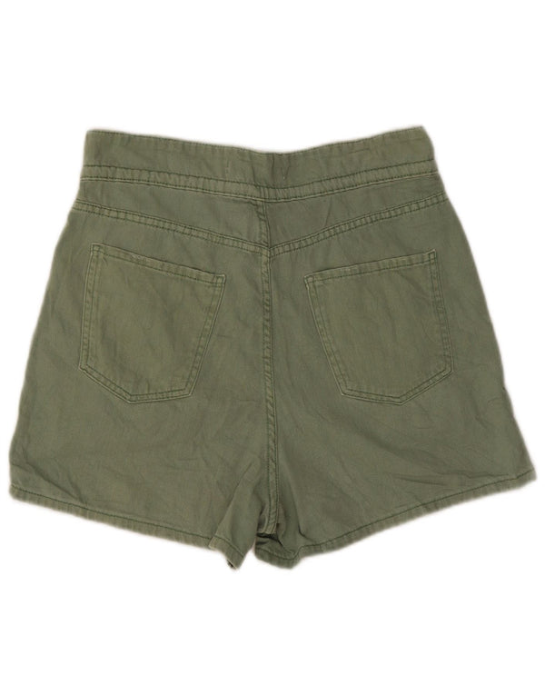 Zara Womens Pegged Denim Shorts EU 38 Small W28 Vert Coton