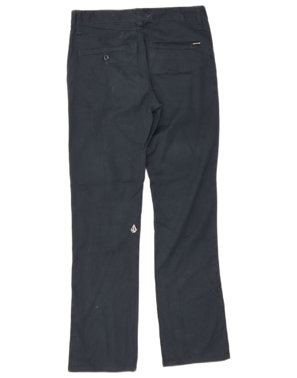 Volcom Pantalon Chino Droit Femme UK 14 Medium W28 L28 Bleu Marine Coton
