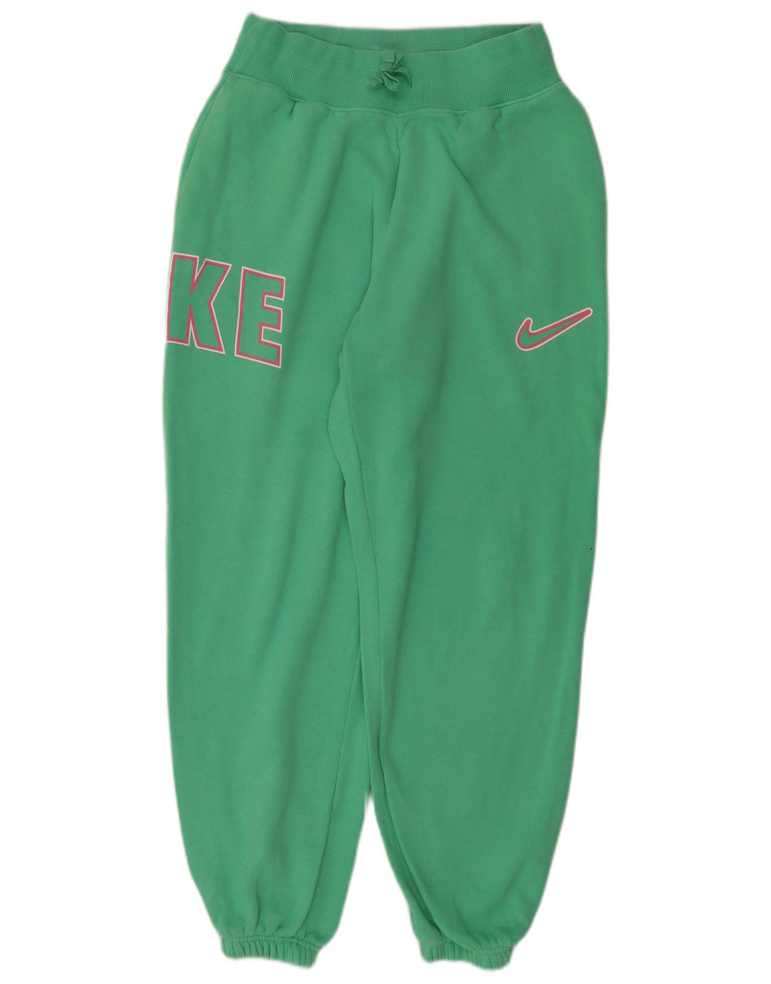 NIKE Pantalon de survêtement graphique pour femme Joggers UK 10 Small Green Cotton