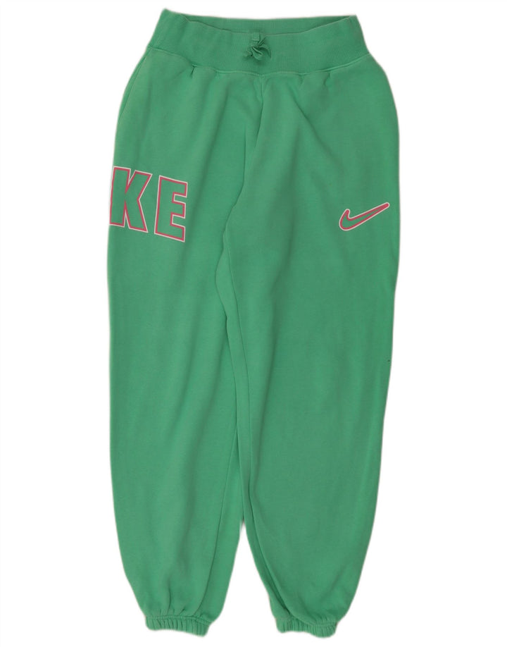 NIKE Pantalon de survêtement graphique pour femme Joggers UK 10 Small Green Cotton