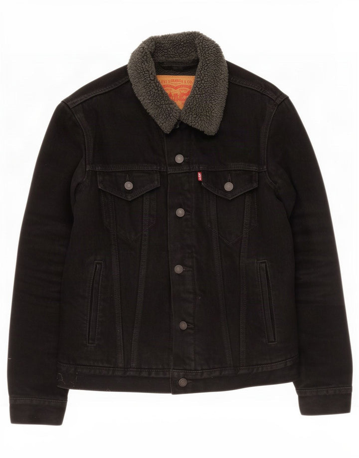 Levi's Veste Sherpa en Jean Homme UK 36 Petit Noir Coton
