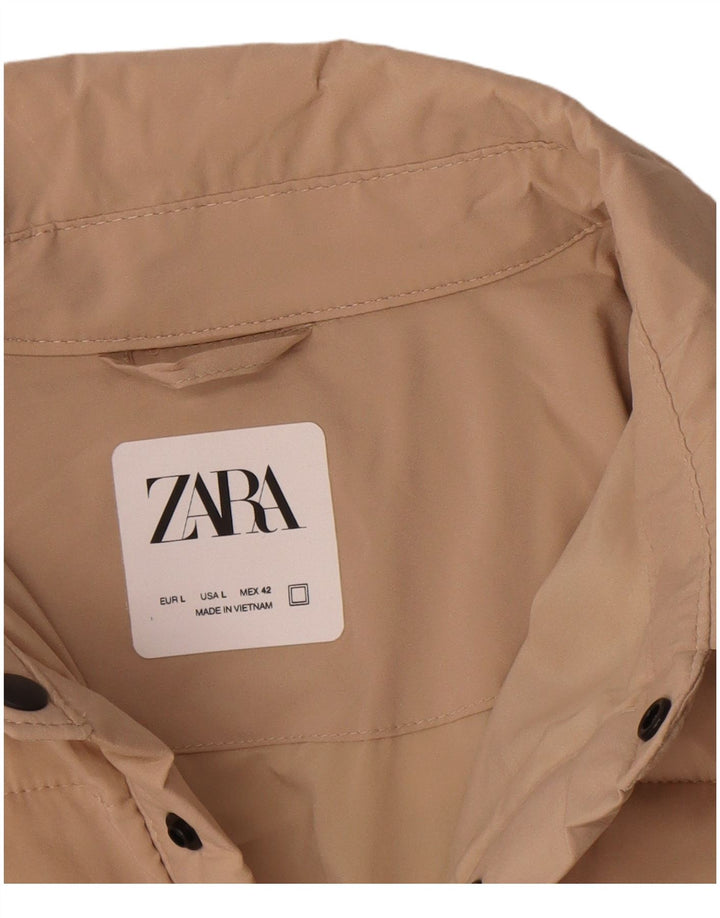 Zara Veste matelassée pour homme UK 40 Large Beige Polyester