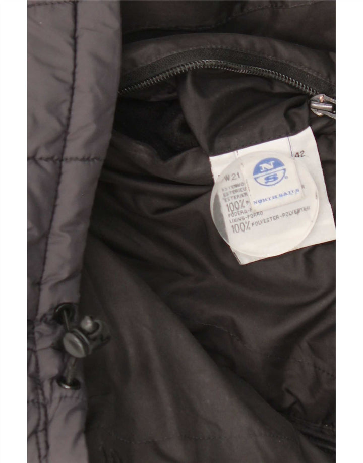 North Sails Veste matelassée réversible à capuche pour homme UK 36 Small Noir