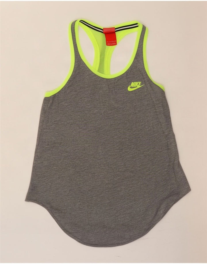 Nike Débardeur Femme UK 6 XS Gris Colorblock