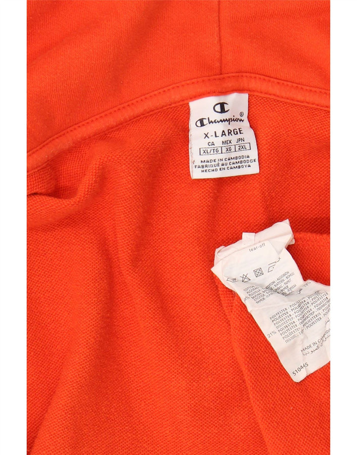 CHAMPION Pull à capuche zippé graphique pour femme UK 18 XL Orange Colourblock