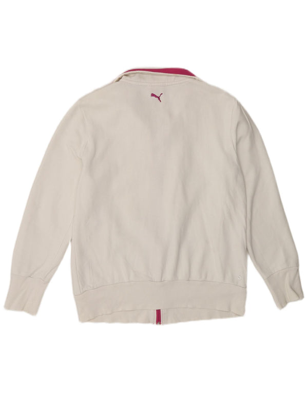 Puma Veste de survêtement graphique pour femme UK 14 Large Blanc Colorblock