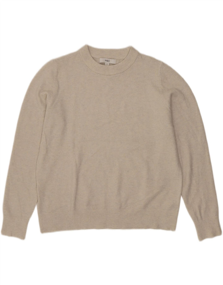 Marks & Spencer Pull à col rond pour femme UK 14 Beige moyen
