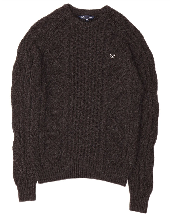 Crew Clothing Pull Col Bateau Homme Gris Moyen Viscose