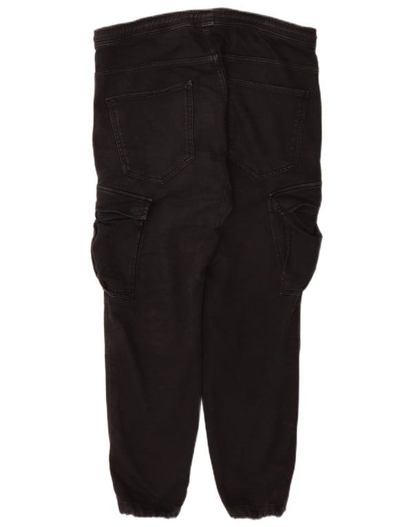 Zara Pantalon de survêtement cargo pour homme Noir Taille L