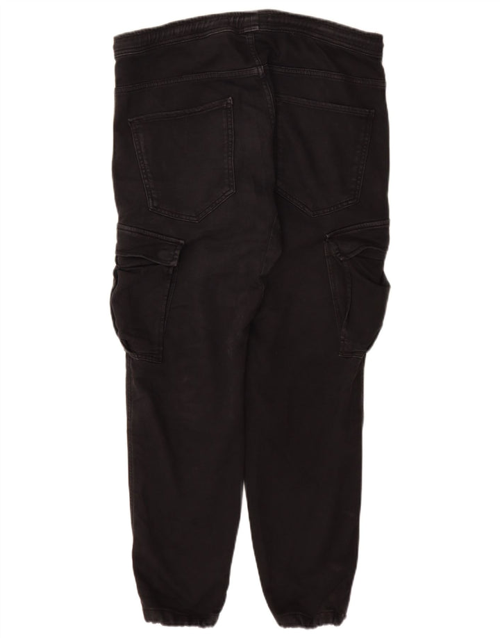 Zara Pantalon de survêtement cargo pour homme Noir Taille L