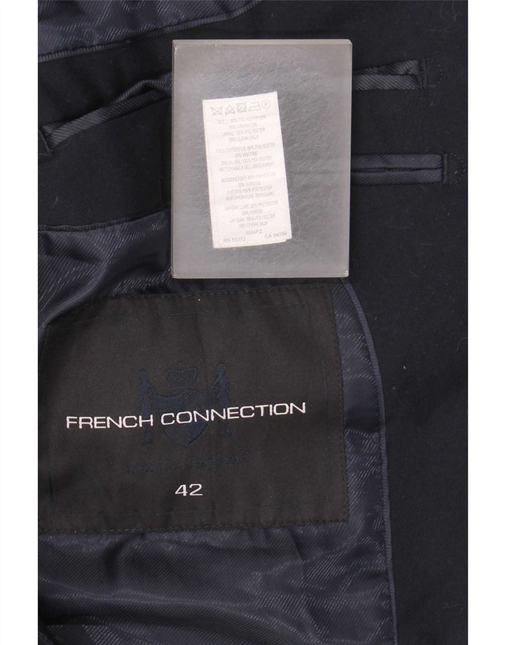 French Connection Veste Blazer 2 Boutons Homme UK 42 XL Bleu Marine Polyester