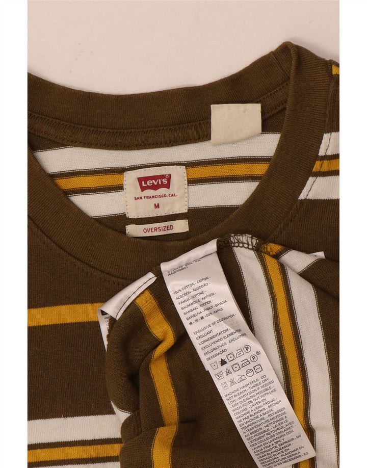 LEVI'S Tee-Shirt Oversize Homme Marron Moyen Rayé Coton