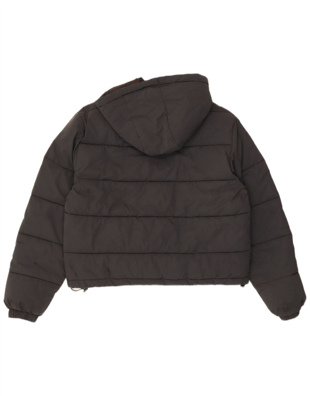 Ellesse Veste matelassée surdimensionnée à capuche pour femme UK 8 Small Nylon noir