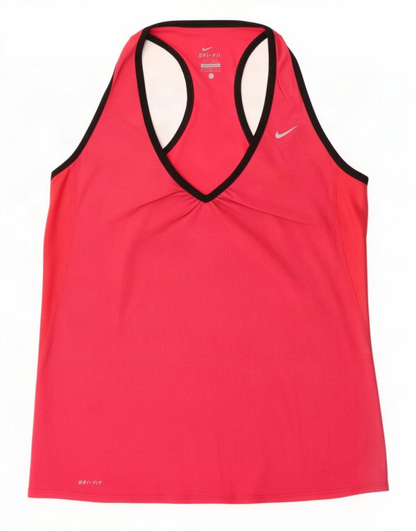 Nike Womens Dri Fit Débardeur UK 14 Large Rose Colorblock