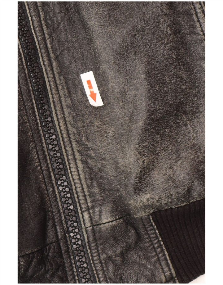 Veste en cuir homme vintage UK 38 Cuir noir moyen